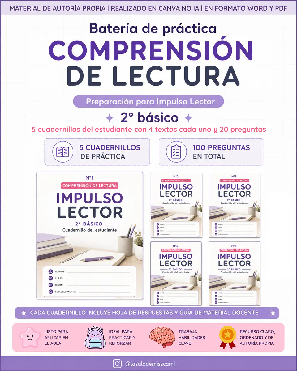 Batería Comprensión de Lectura – Impulso Lector 2° Básico 1