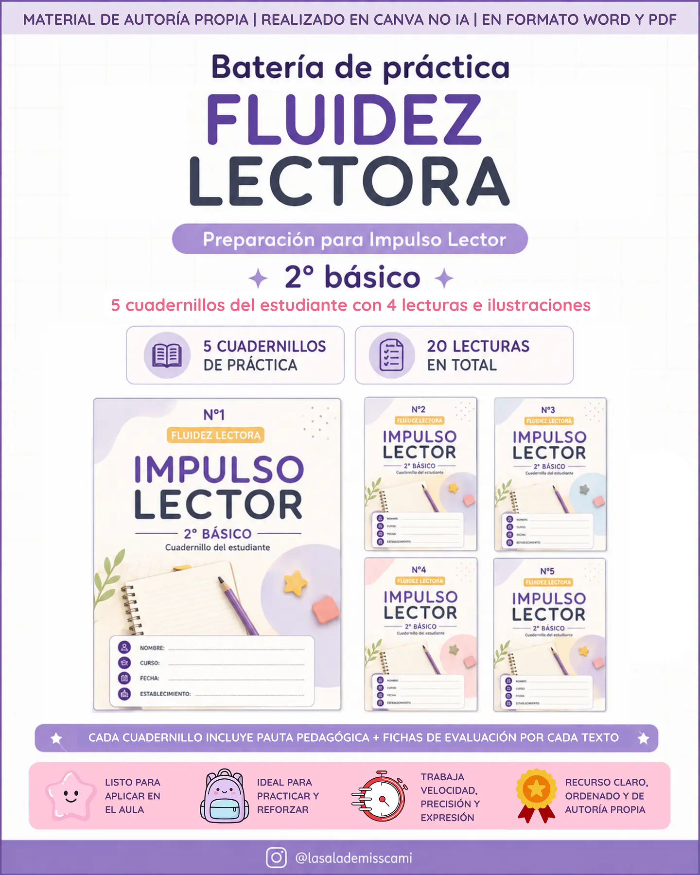 Batería Fluidez Lectora – Impulso Lector 2° Básico 1