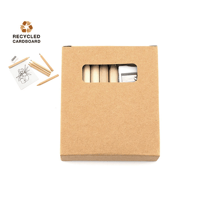 Conjunto lápis e bloco desenhos