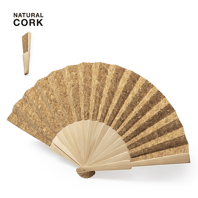Leque madeira e cortiça