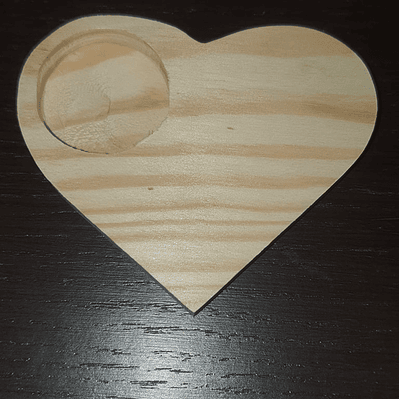 Suporte coração para vela