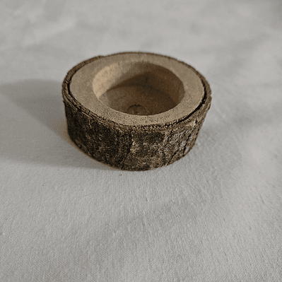 Suporte de madeira para vela