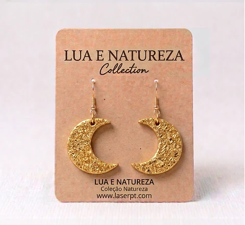 Brincos Par Lua Ouro