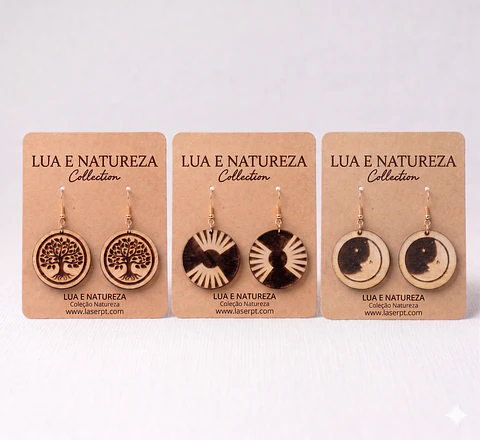Brincos Par Lua e Natureza Collection Pack 3x