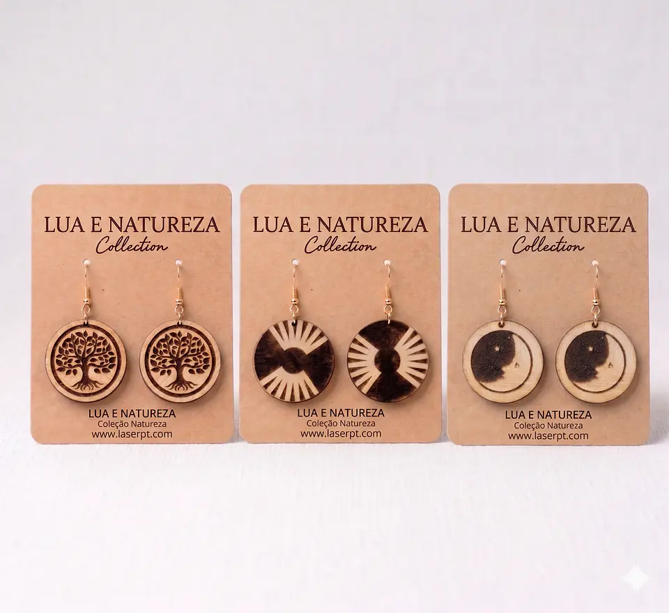 Brincos Par Lua e Natureza Collection Pack 3x 1