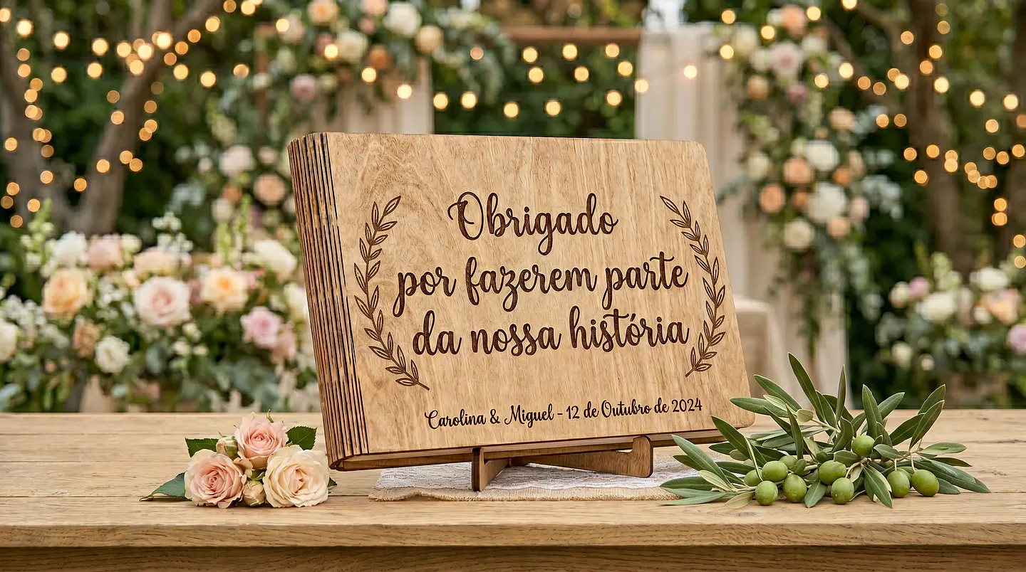 Livro de Agradecimento Madeira A4 2