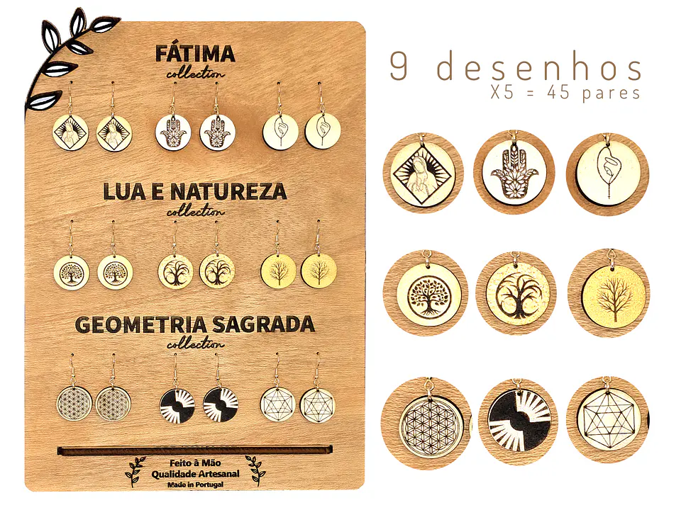 Kit de Promoção - Expositor ﻿e 45 Pares de brincos D22 personalizados  4