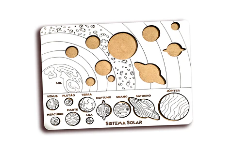 Puzzle Sistema Solar 10 Pcs Madeira