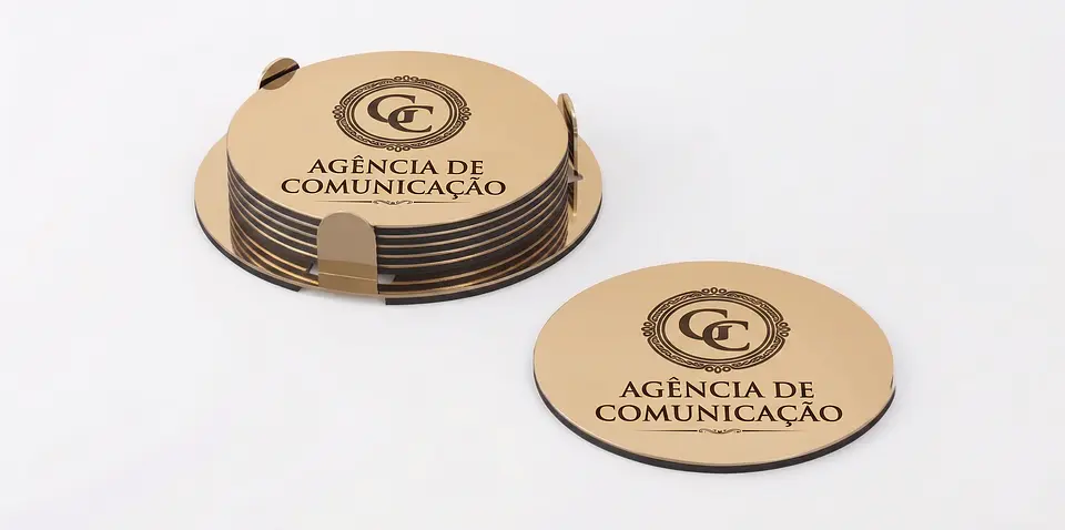 Bases Copos C/ Suporte Bronze 8.5 cm 6x 3