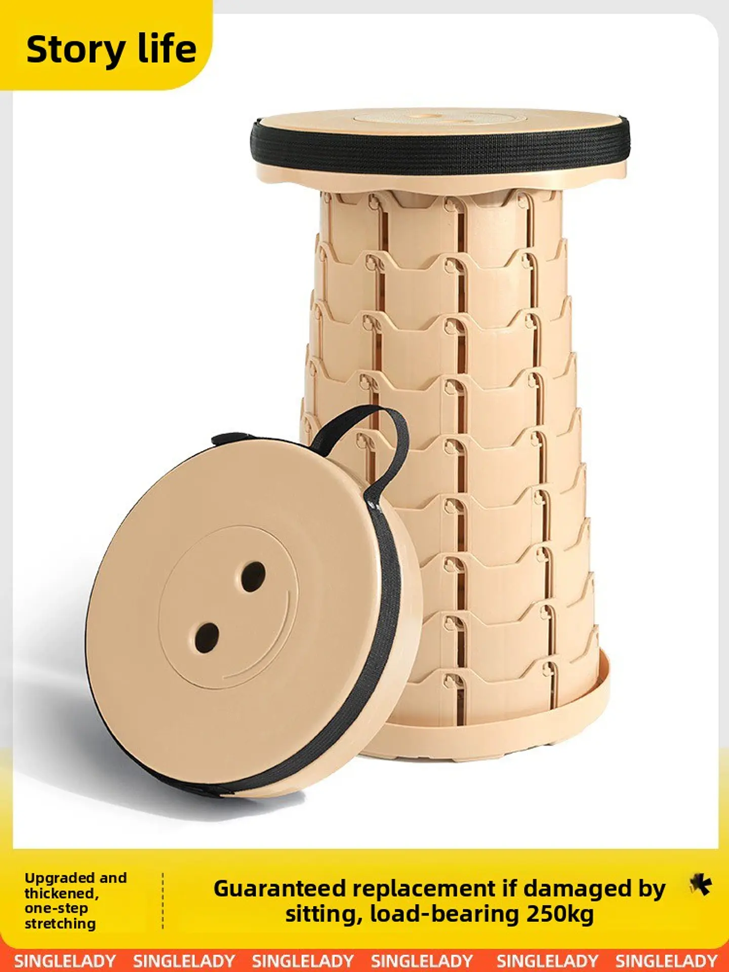 Upgraded Collapsible Stool: Ultra-Lightweight, Incredibly Sturdy! 1