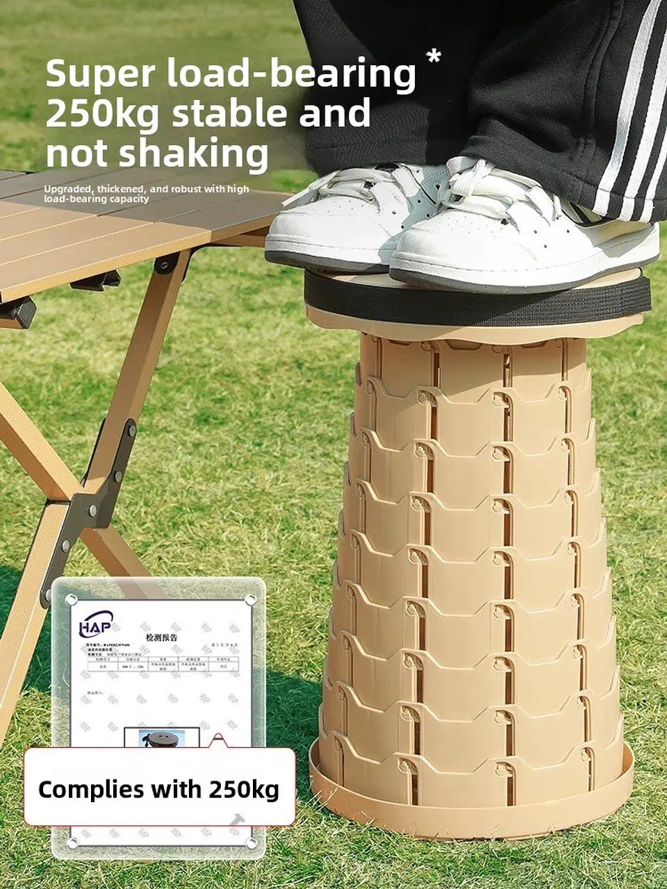 Upgraded Collapsible Stool: Ultra-Lightweight, Incredibly Sturdy! 2