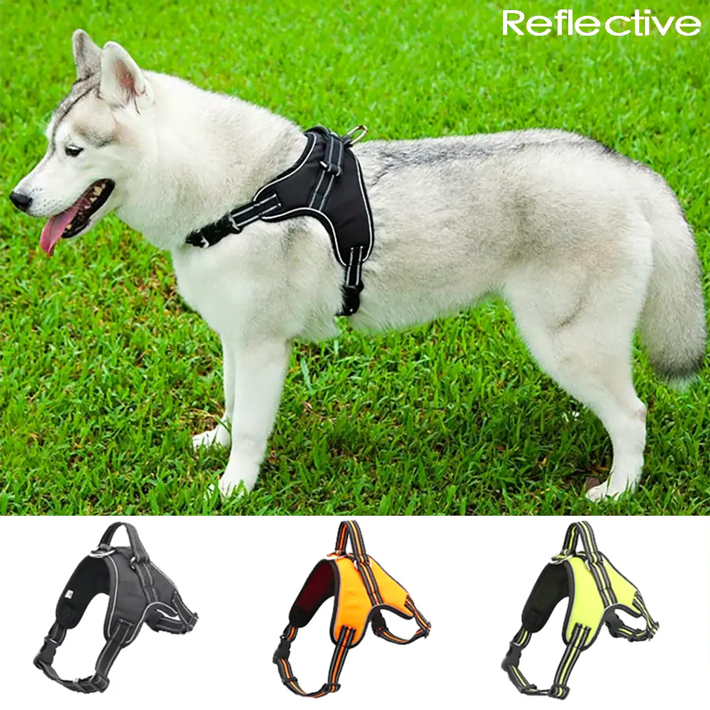 Dog Harness - Adjustable Reflective Vest with Handle 2
