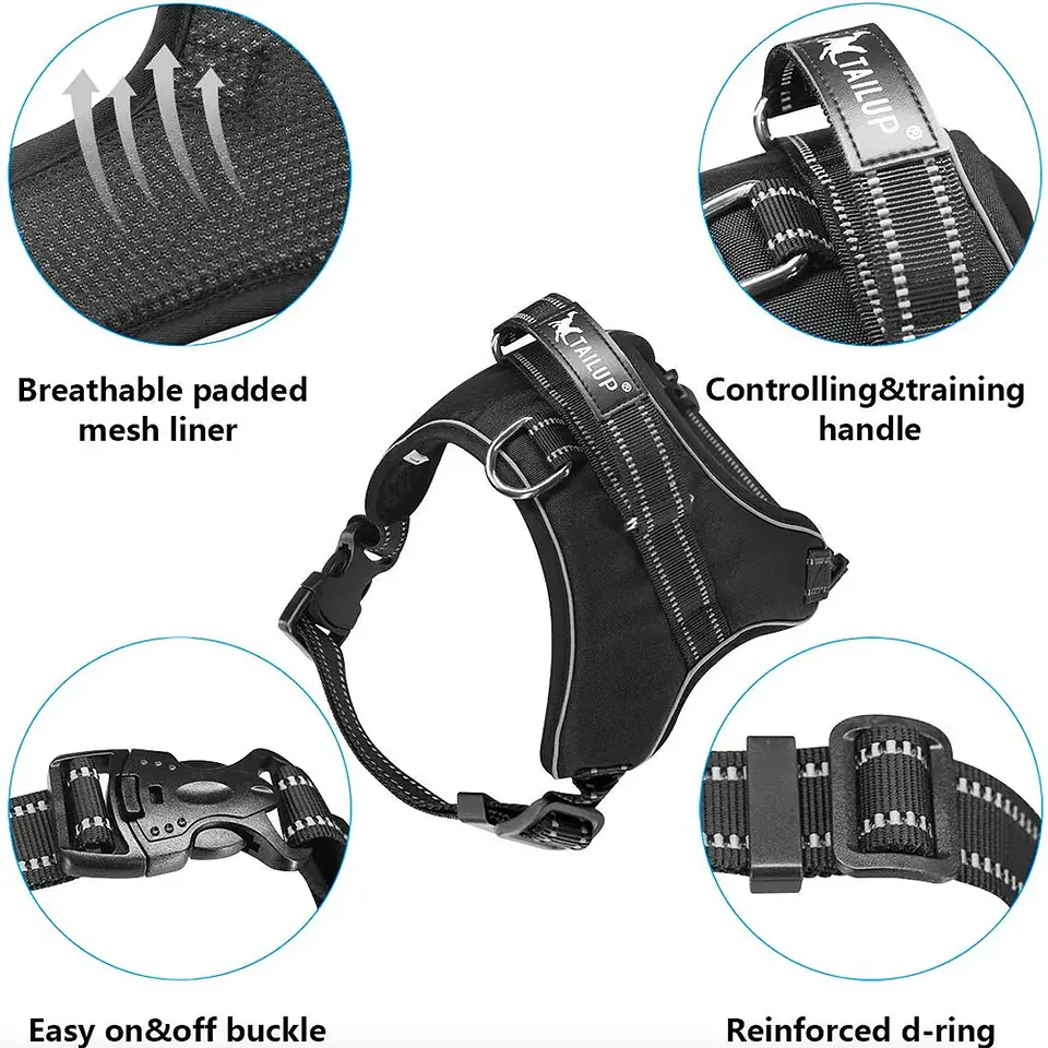 Dog Harness - Adjustable Reflective Vest with Handle 3