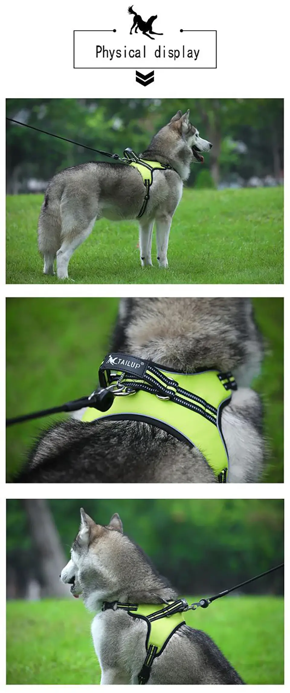Dog Harness - Adjustable Reflective Vest with Handle 13