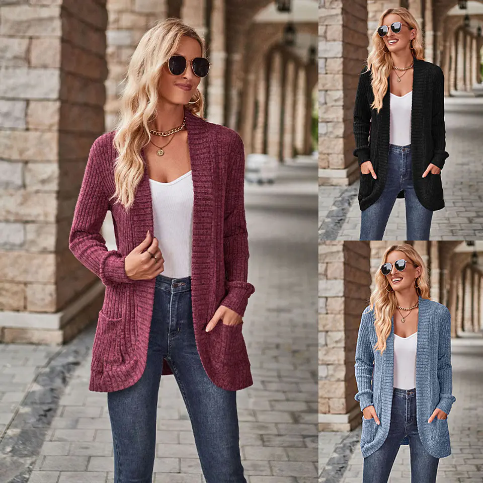 Long-Sleeve Cardigan Sweater 2