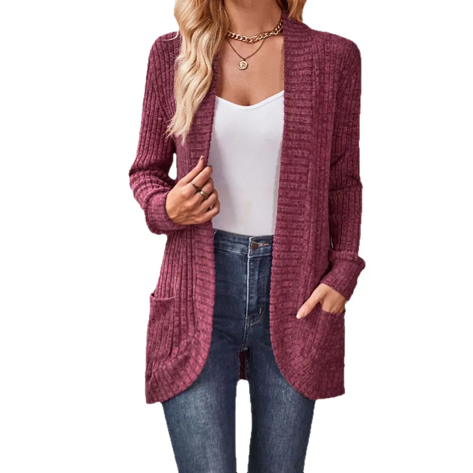 Long-Sleeve Cardigan Sweater 5