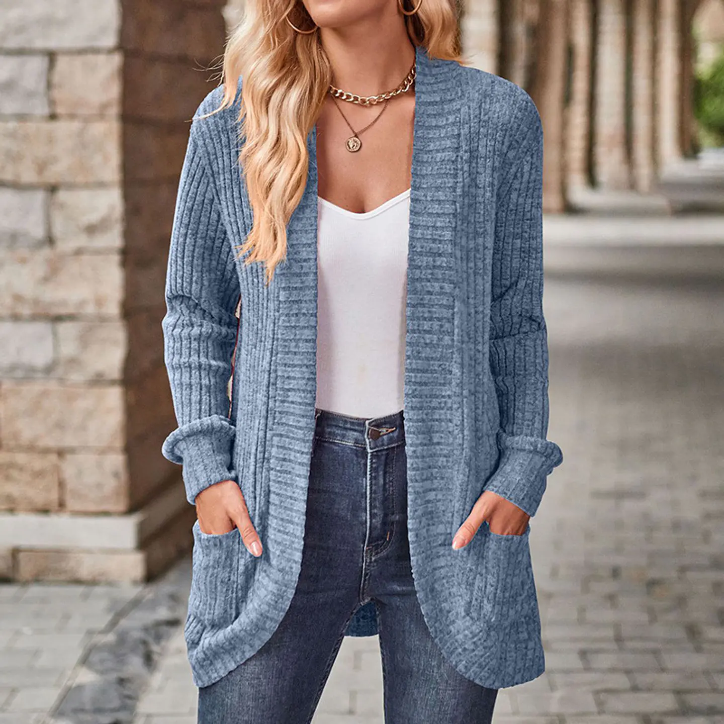 Long-Sleeve Cardigan Sweater 6