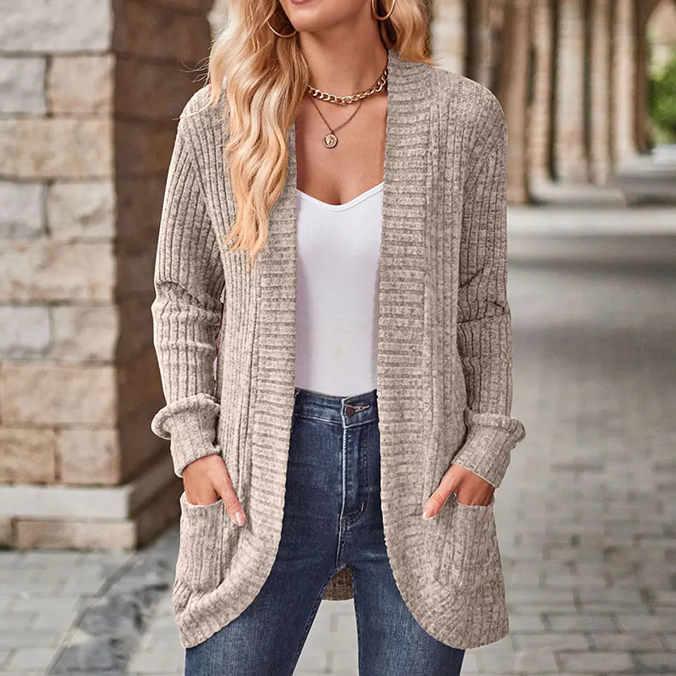 Long-Sleeve Cardigan Sweater 7