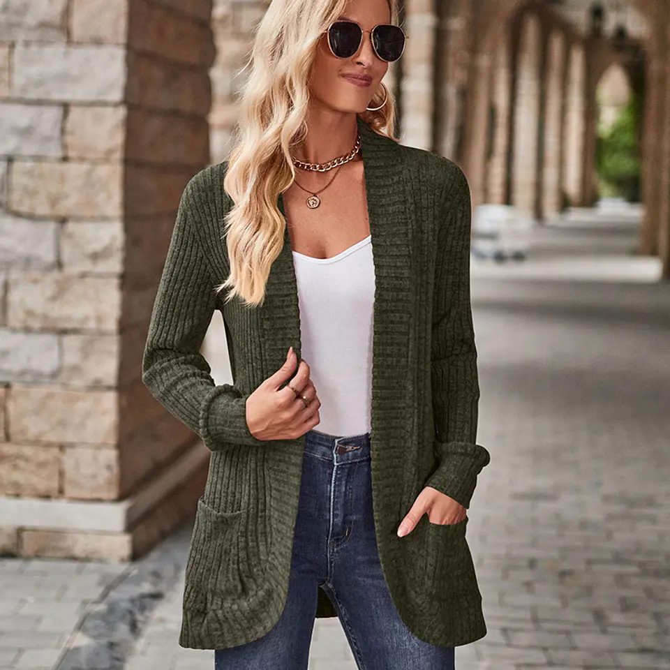 Long-Sleeve Cardigan Sweater 10