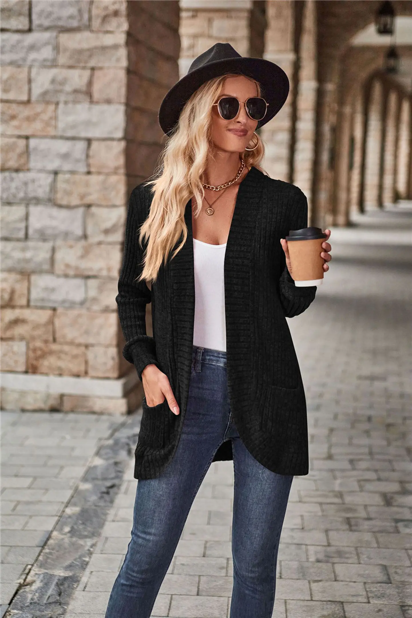 Long-Sleeve Cardigan Sweater 14