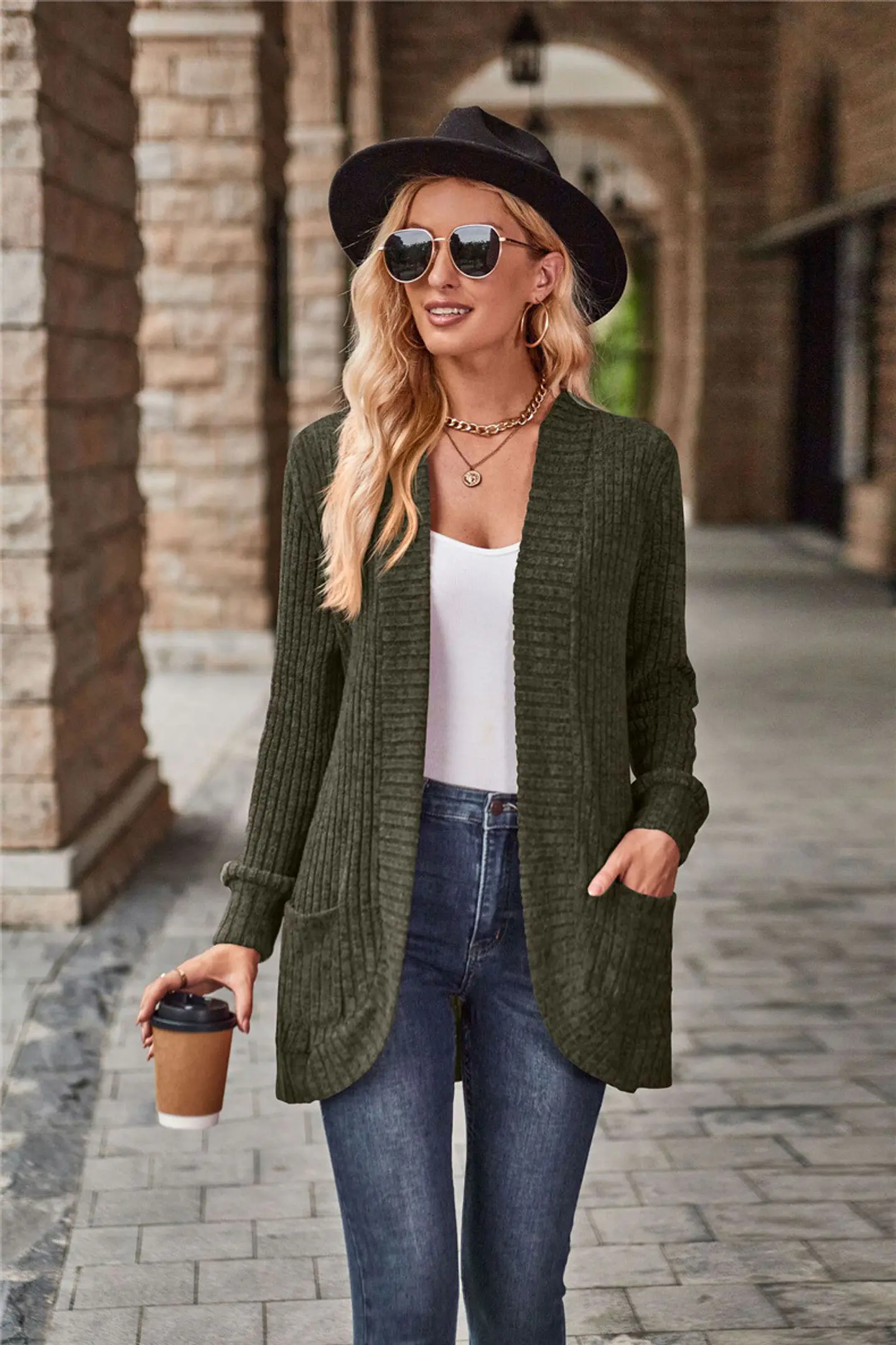 Long-Sleeve Cardigan Sweater 16
