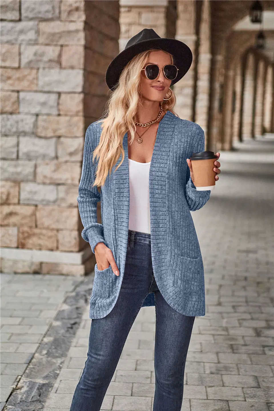 Long-Sleeve Cardigan Sweater 17