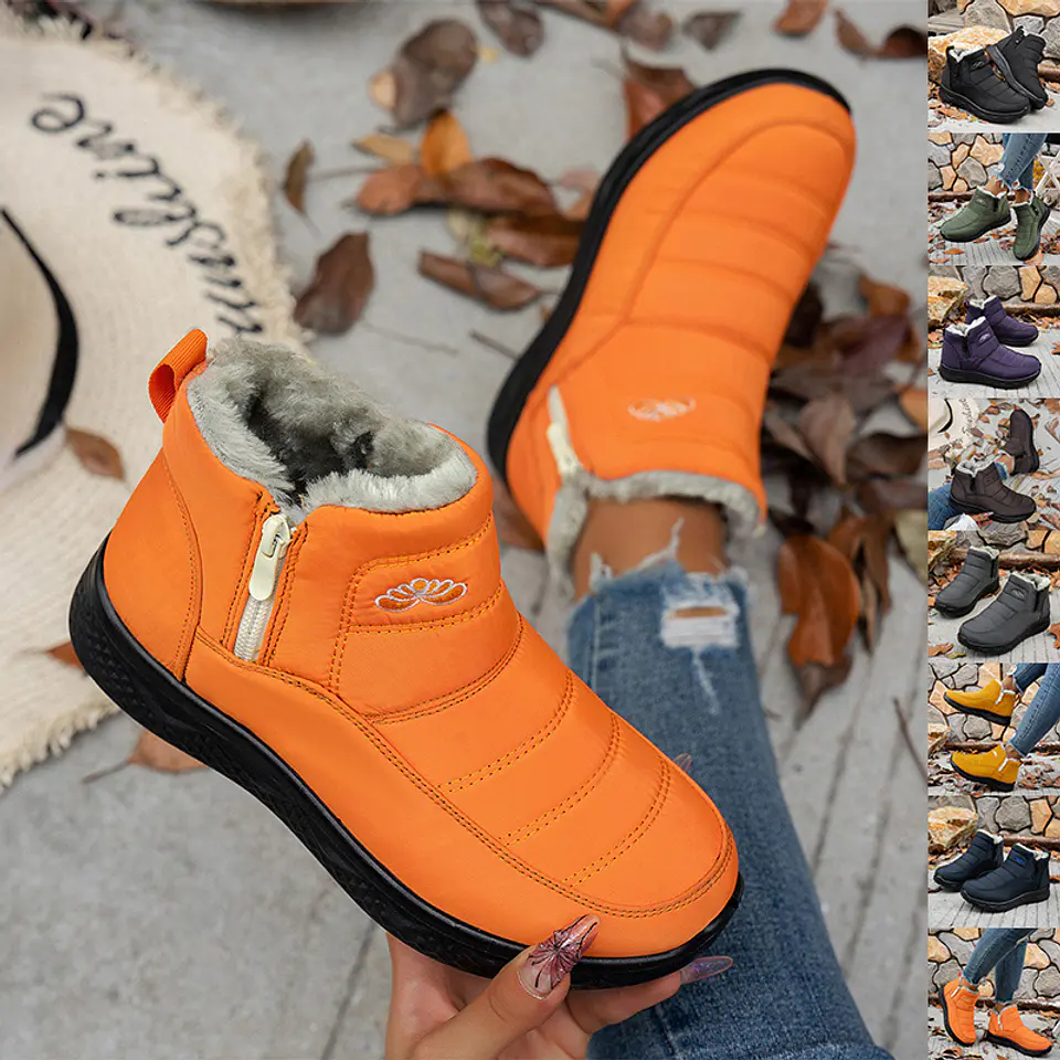 Winter Ankle Boots WIth Side Zipper: Colorful, Warm, Plush! 1