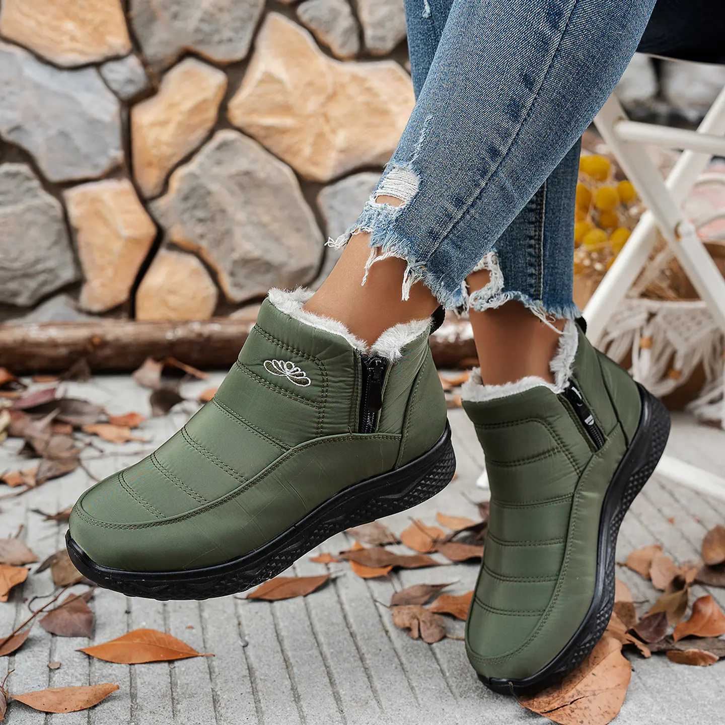 Winter Ankle Boots WIth Side Zipper: Colorful, Warm, Plush! 5