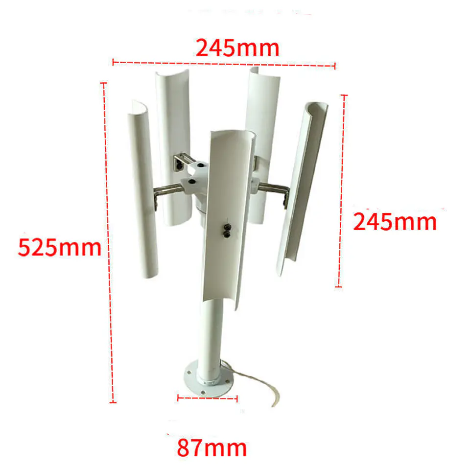 Mini Vertical Five-blade Wind Turbine 35W 2