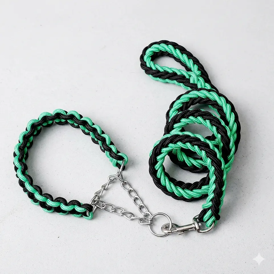 Braided Martingale Collar & Leash Set - 16 Colors! 1