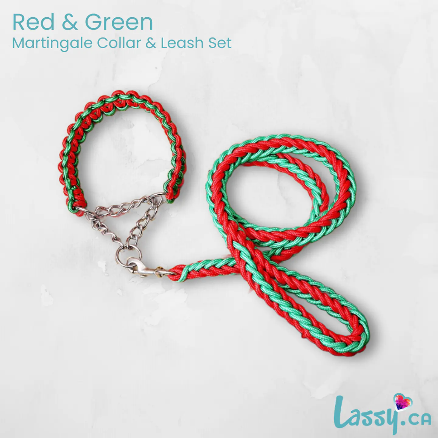 Braided Martingale Collar & Leash Set - 16 Colors! 8