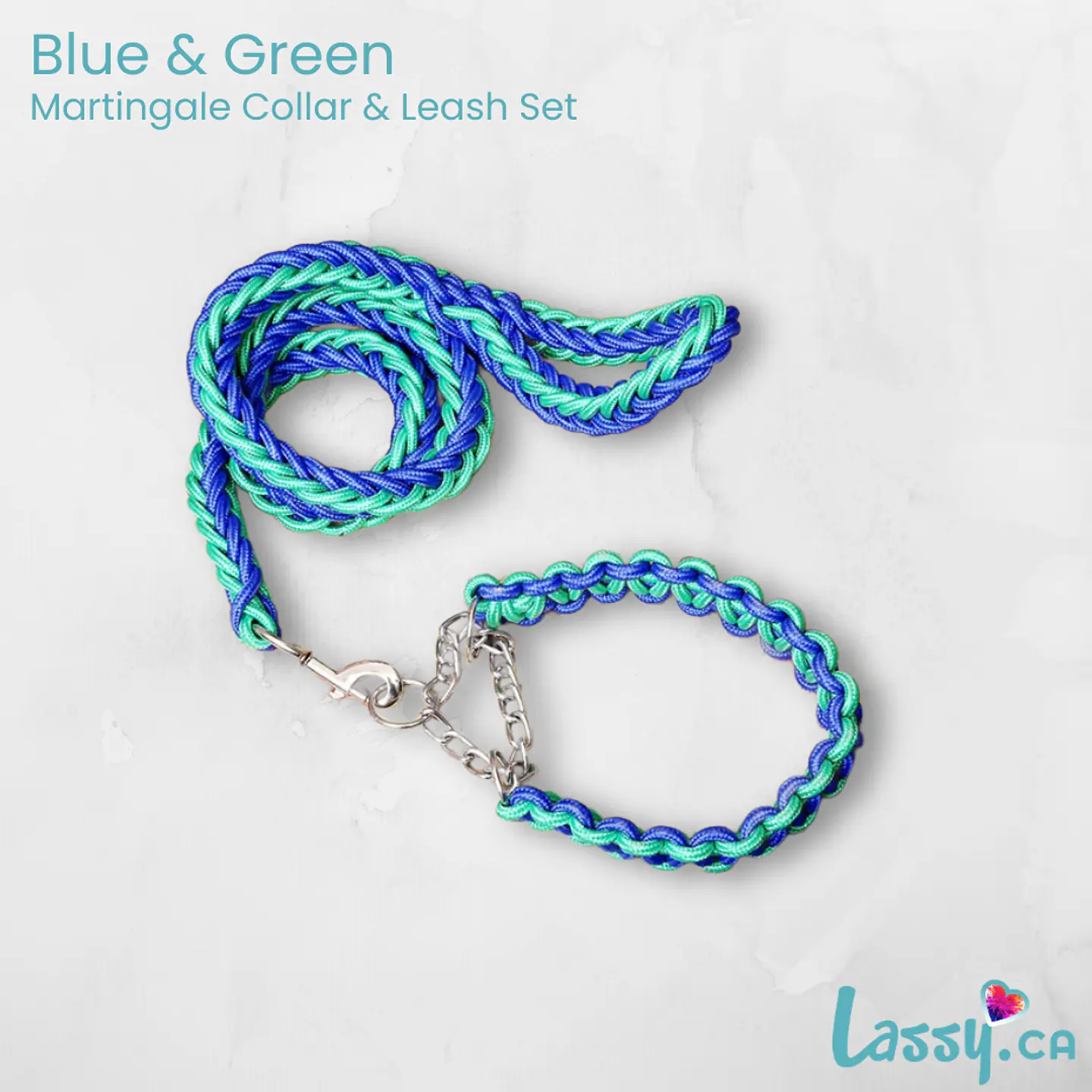 Braided Martingale Collar & Leash Set - 16 Colors! 16