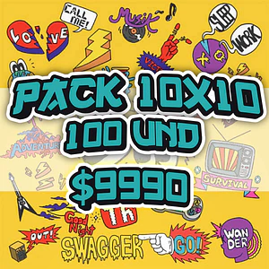 Pack 100 Stickers Troquelados de 10x10cm