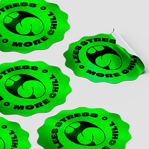 100 Stikers Troquelados 5x5cm 