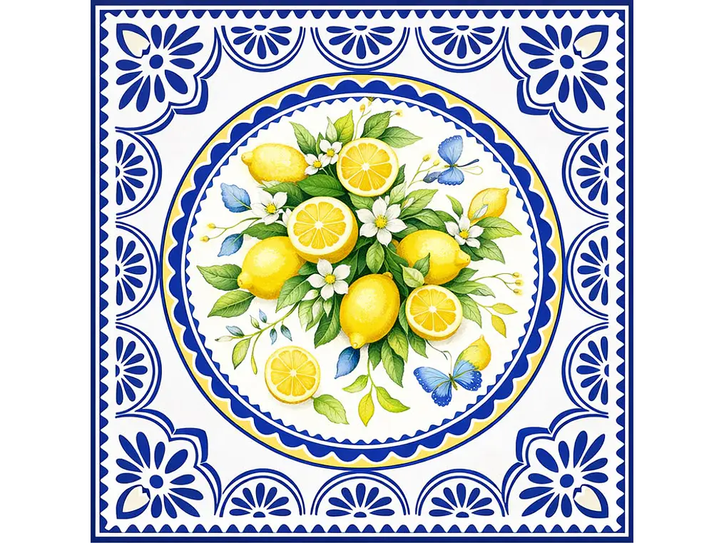 Sticker 'Citrus Wave' - Estilo Mayólica 1