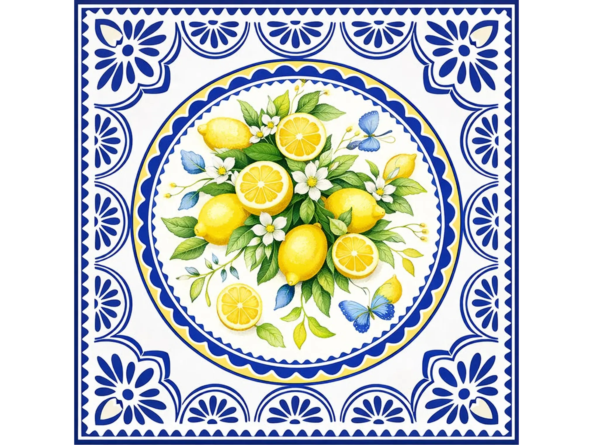 Sticker 'Citrus Wave' - Estilo Mayólica 1