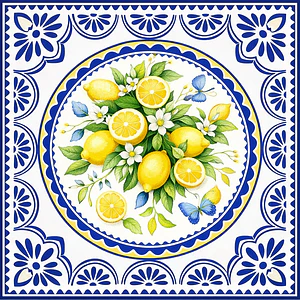 Sticker 'Citrus Wave' - Estilo Mayólica