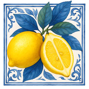Azulejo Limón Mediterráneo 🍋💙