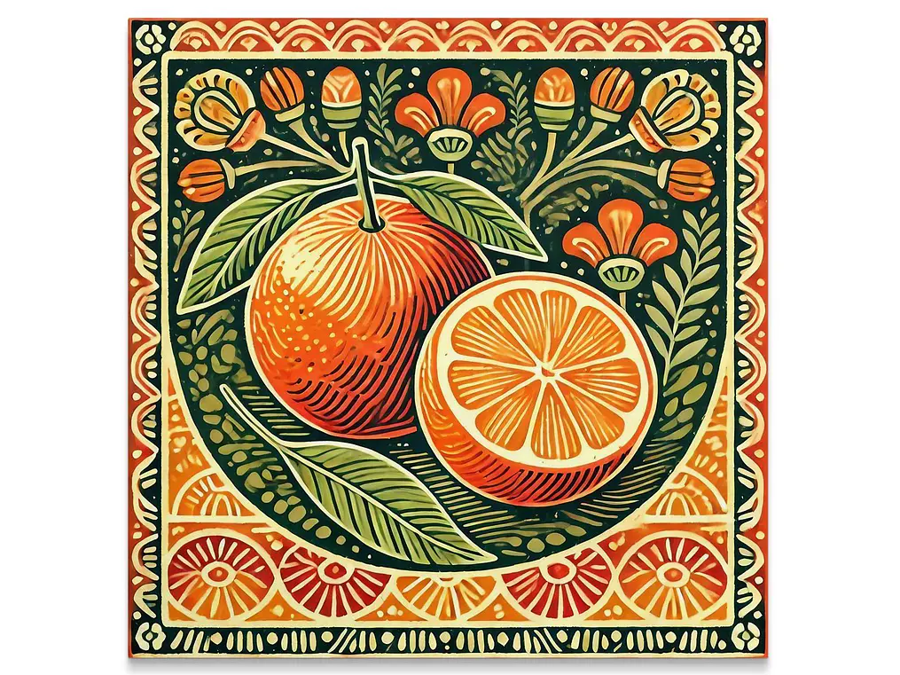 Azulejo Naranja Folk 🍊✨ 1