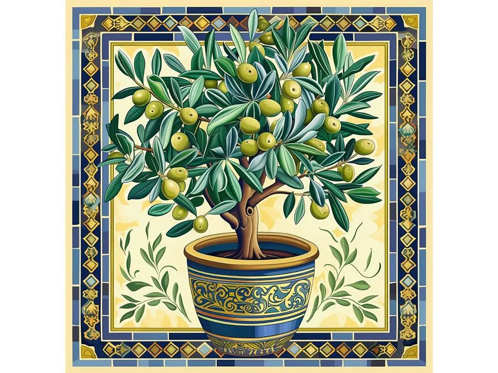 Azulejo Olivo Mediterráneo 1