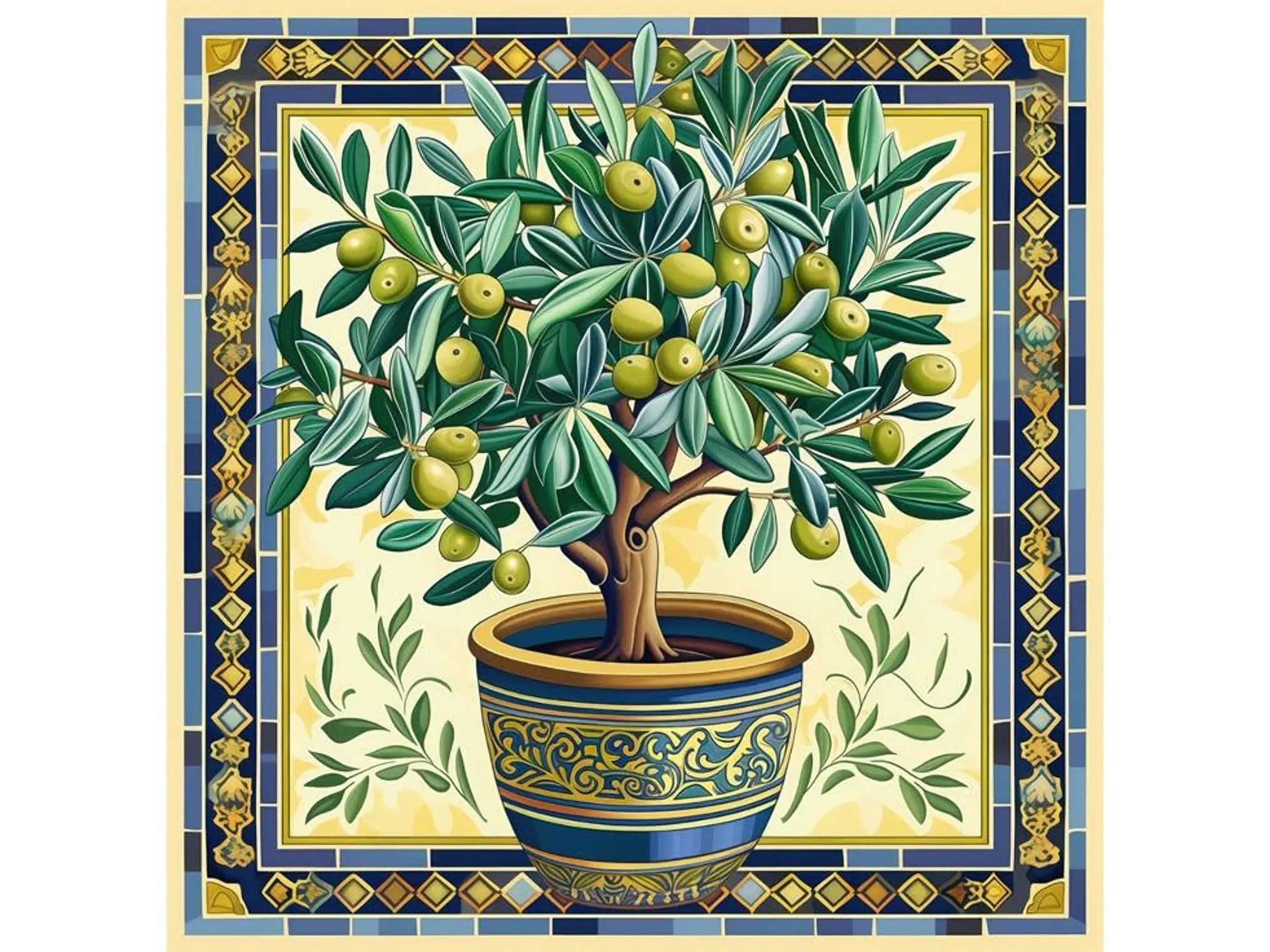 Azulejo Olivo Mediterráneo 1