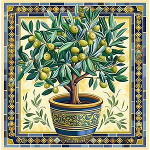 Azulejo Olivo Mediterráneo
