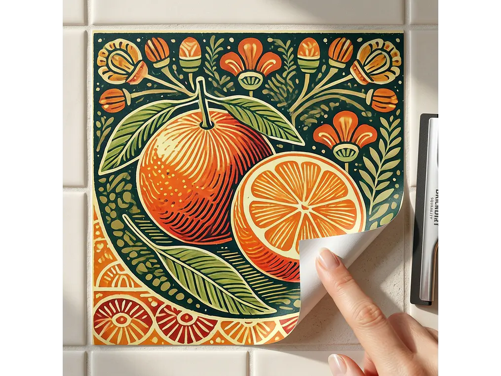 Azulejo Naranja Folk 🍊✨ 2