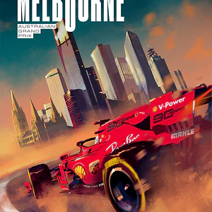 Póster Scuderia Ferrari - Gran Premio de Australia 2019 (Melbourne)