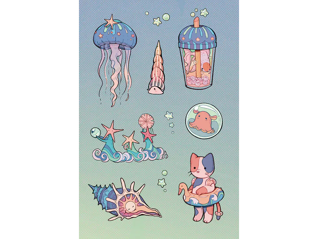Mega Pack de Stickers Coquette & Pastel (Colección Completa 4 Hojas) 4