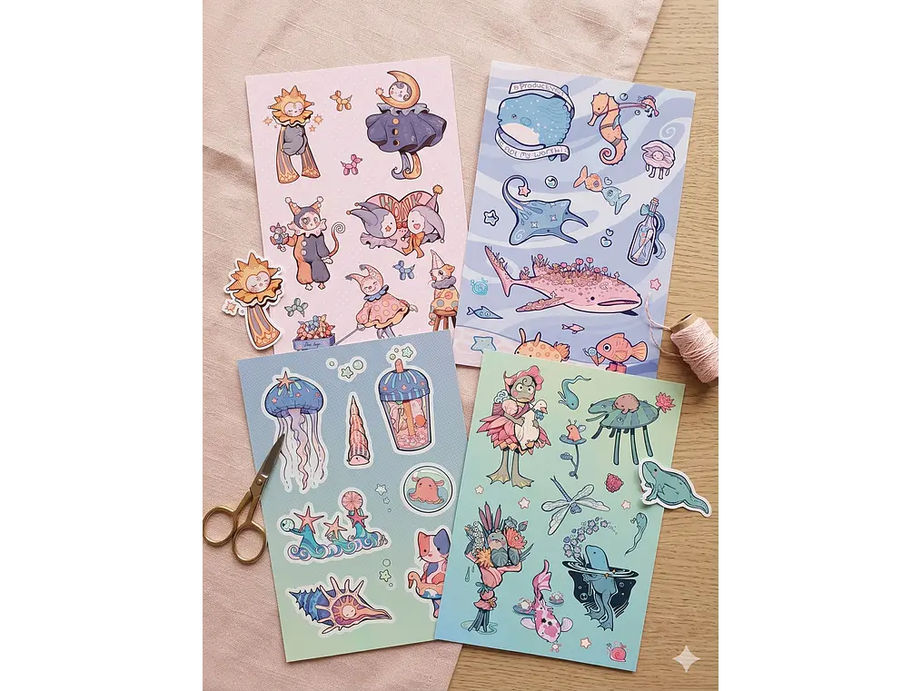 Mega Pack de Stickers Coquette & Pastel (Colección Completa 4 Hojas) 1