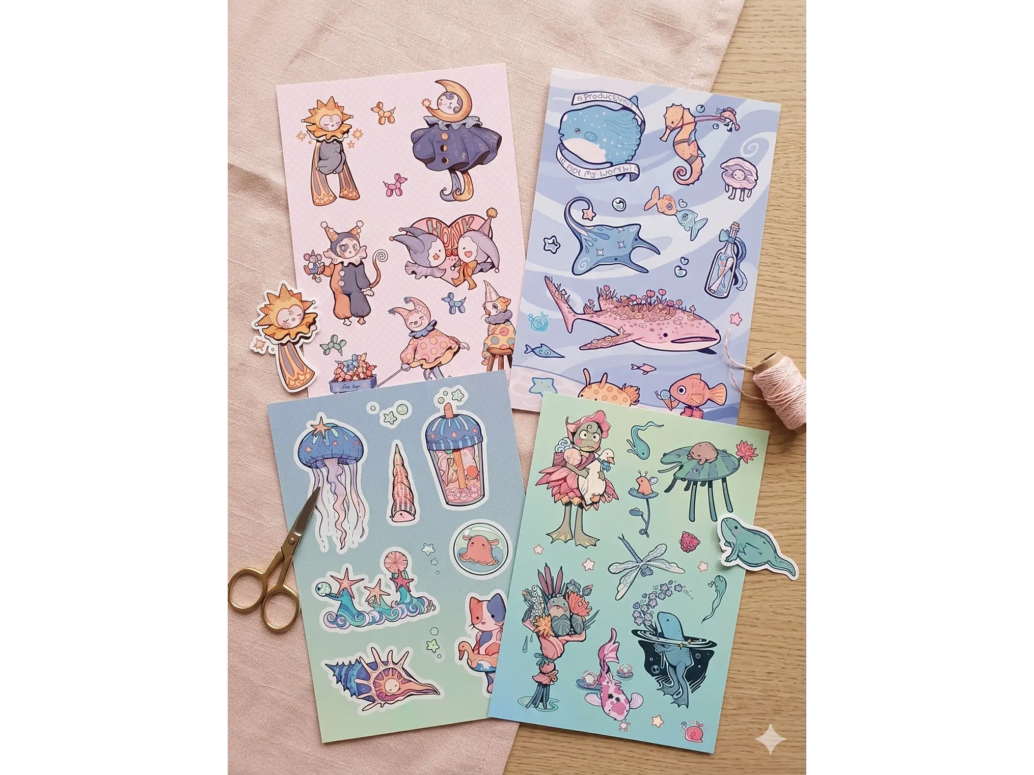 Mega Pack de Stickers Coquette & Pastel (Colección Completa 4 Hojas) 1