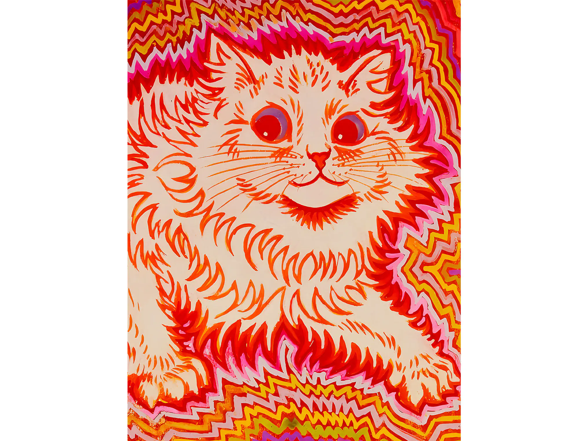 Gato Psicodélico (Estilo Louis Wain) 1