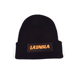 Gorro Lana Negro Parche naranjo