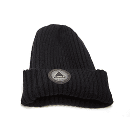 Gorro Lana Negro Acanalado Largo